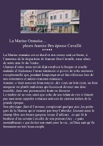 LA MARINE ORANAISE PLEURE JEANINE BRU-CAVAILLE